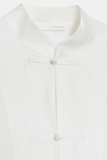 CHEMISE SATINÉE ALAMARS ZW COLLECTION - Blanc de Zara - Image 9