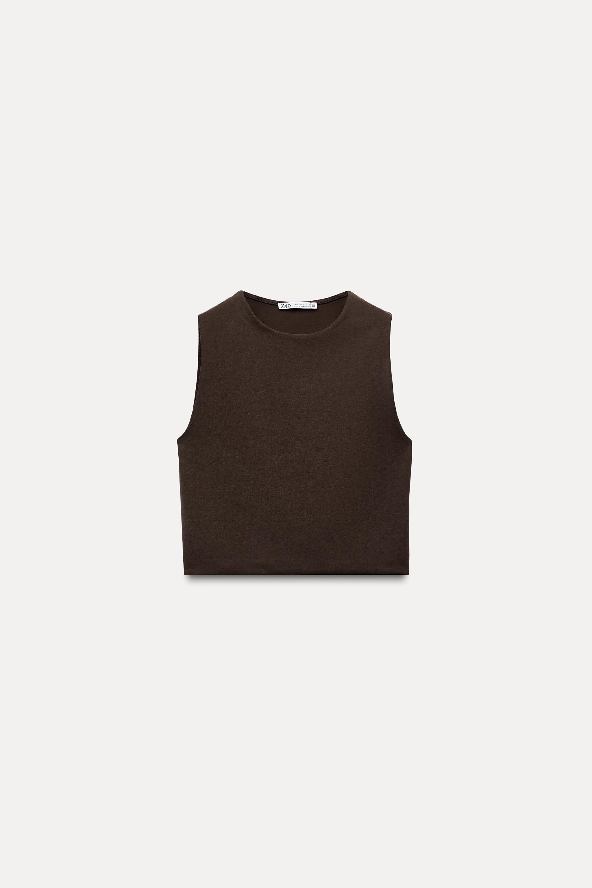 SLEEVELESS CROP TOP Black ZARA Ireland