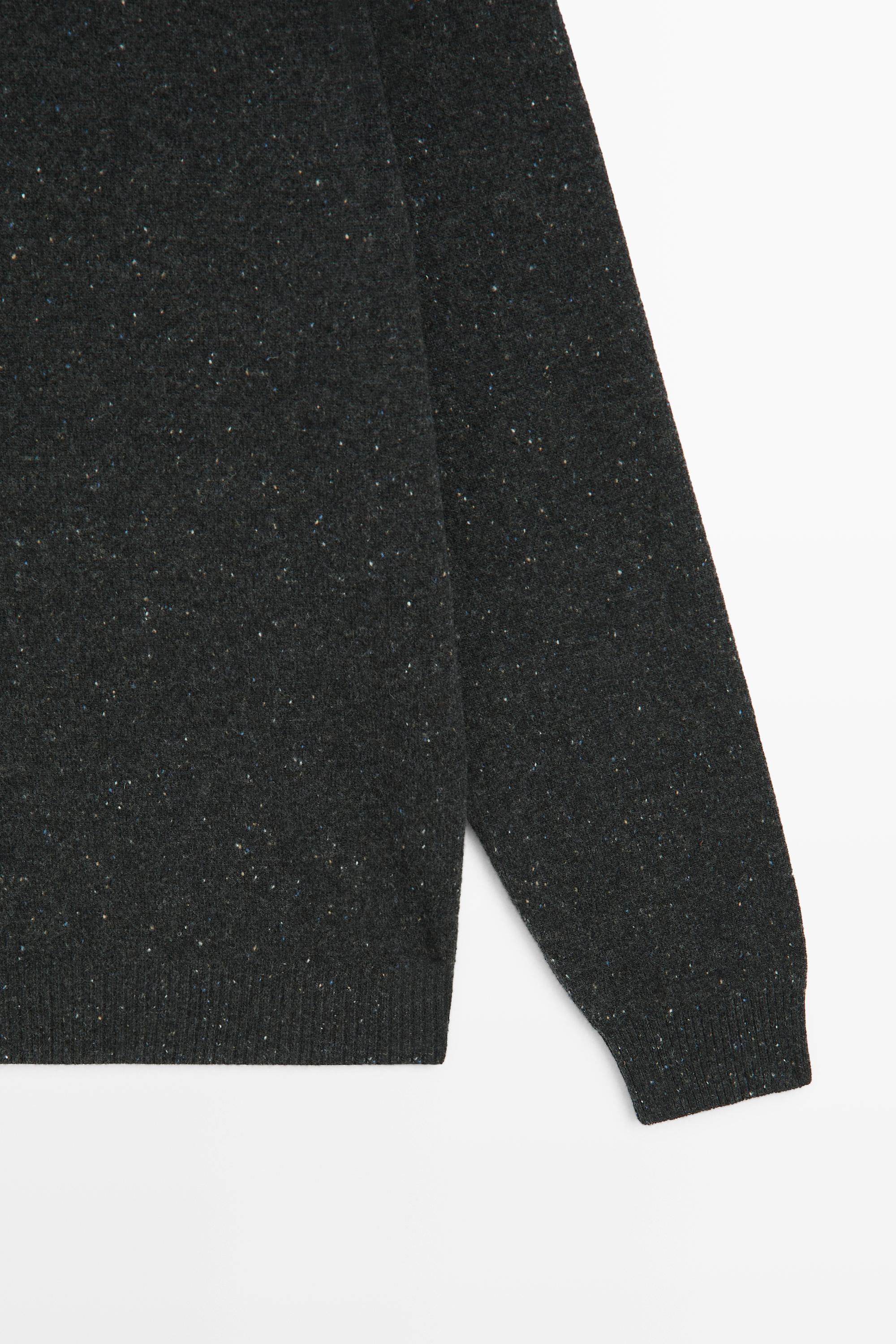 Wool-blend round neck knit sweater