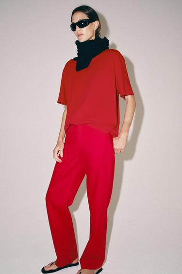 CAMISETA MANGA CORTA - Rojo de Zara - Imagen 0