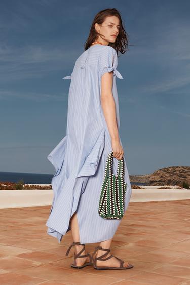 LIMITED EDITION STRIPED ASYMMETRIC DRESS - Blue by Zara - Image 1