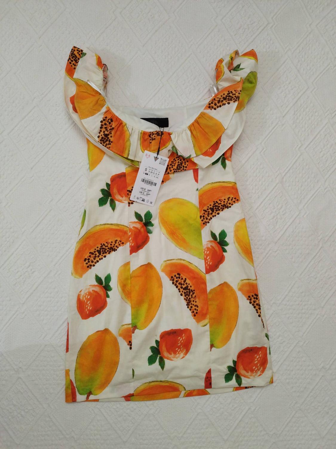 FRUIT PRINT RUFFLED MINI DRESS - Image 5