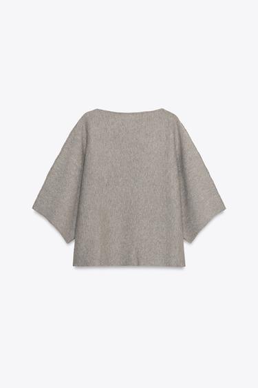 PULL EN MAILLE COL REVERS - Sable / Chiné de Zara - Image 6