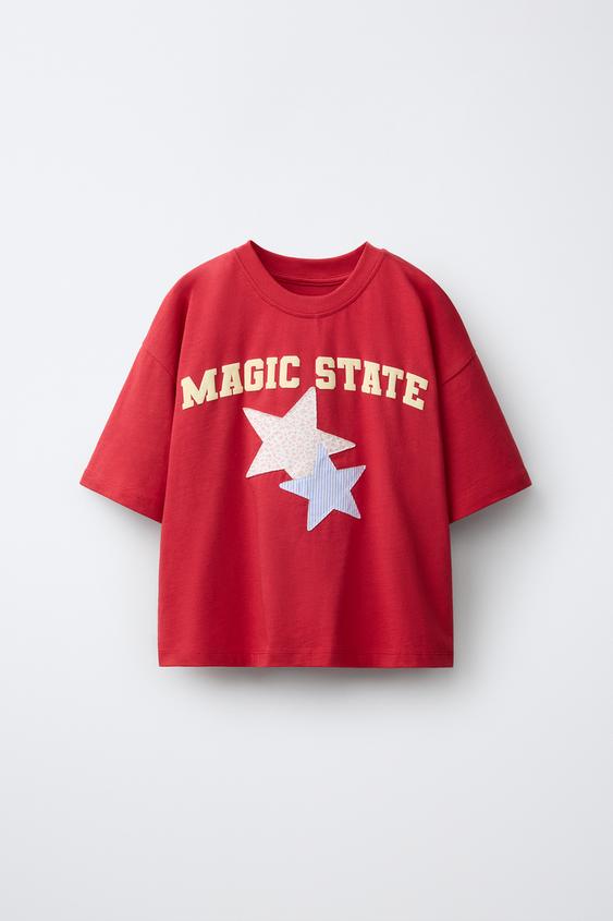 Zaras T-SHIRT MED LAPP I GINGHAMRUTOR - Vit/röd - Bild 0