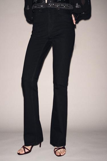 JEANS ZW COLLECTION BOOTCUT HOGE TAILLE - Zwart van Zara