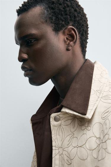 FLORAL JACQUARD JACKET - Ecru by Zara - Image 6