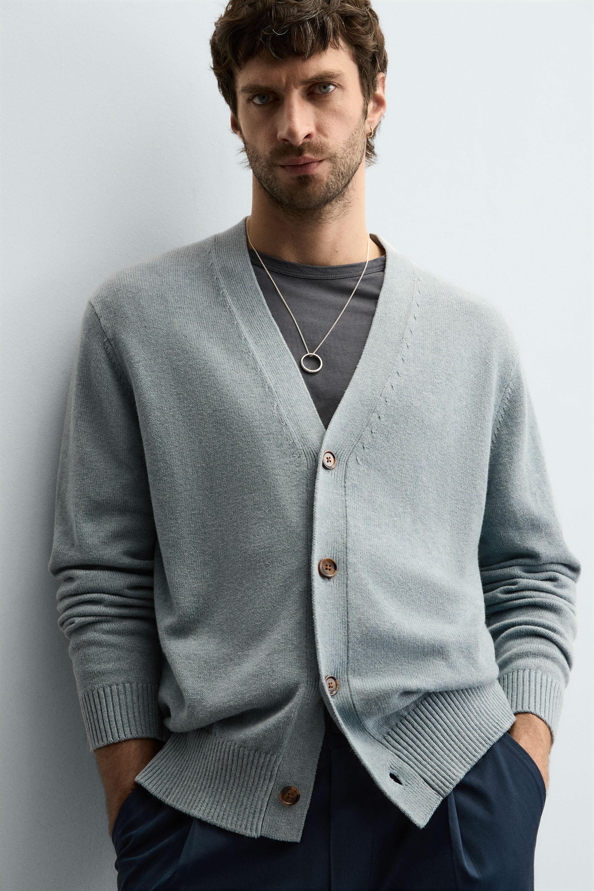 COTTON - CASHMERE CARDIGAN - Light blue | ZARA United States