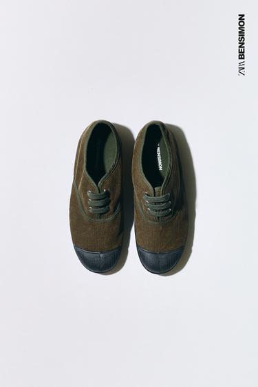 Zara BENSIMON ® X ZARA CORDUROY SNEAKERS - Khaki Green