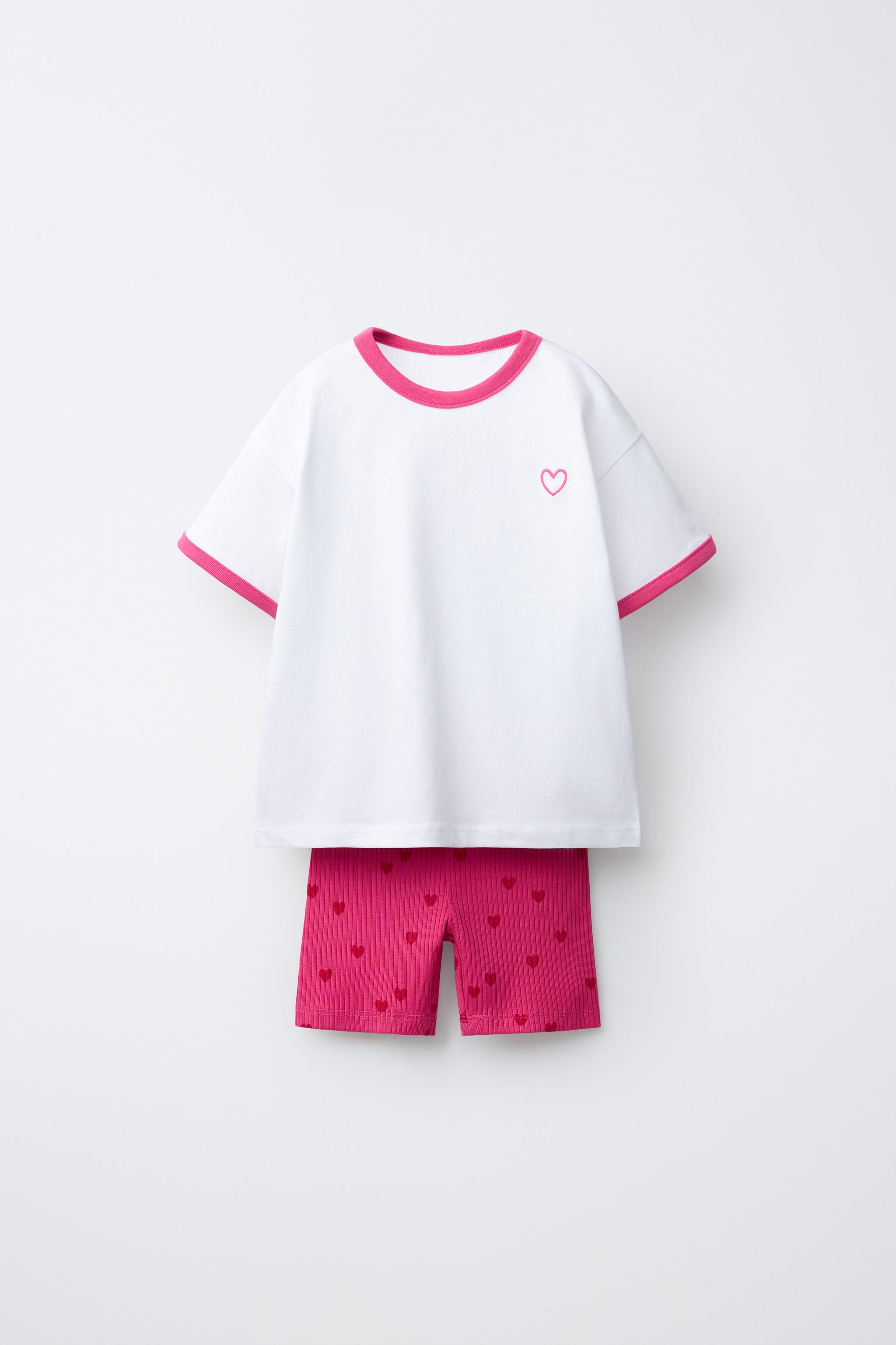 ENSEMBLE T-SHIRT ET LEGGING CYCLISTE CŒURS