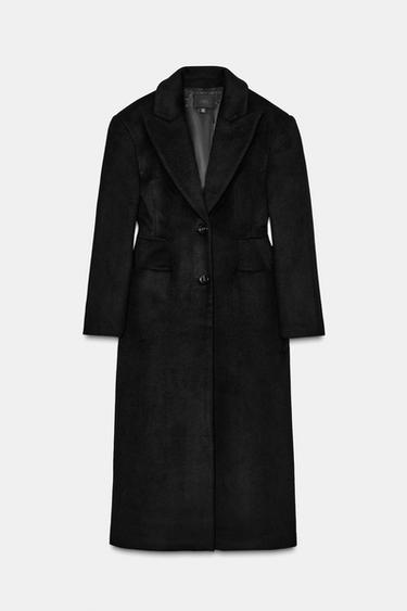 EXTRA-LONG WOOL BLEND COAT - Black by Zara