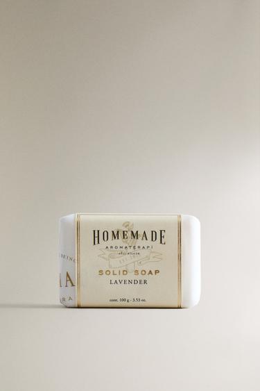 (100 G) LAVENDER SOLID SOAP - White / Pink by Zara - Image 0