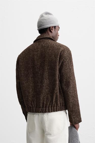 HOUNDSTOOTH TEXTURED JACKET - Brown by Zara - Image 2