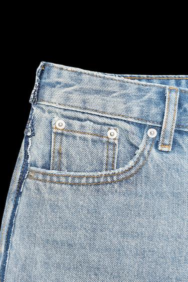 ZW COLLECTION MID-WAIST DENIM SHORTS - Blue by Zara