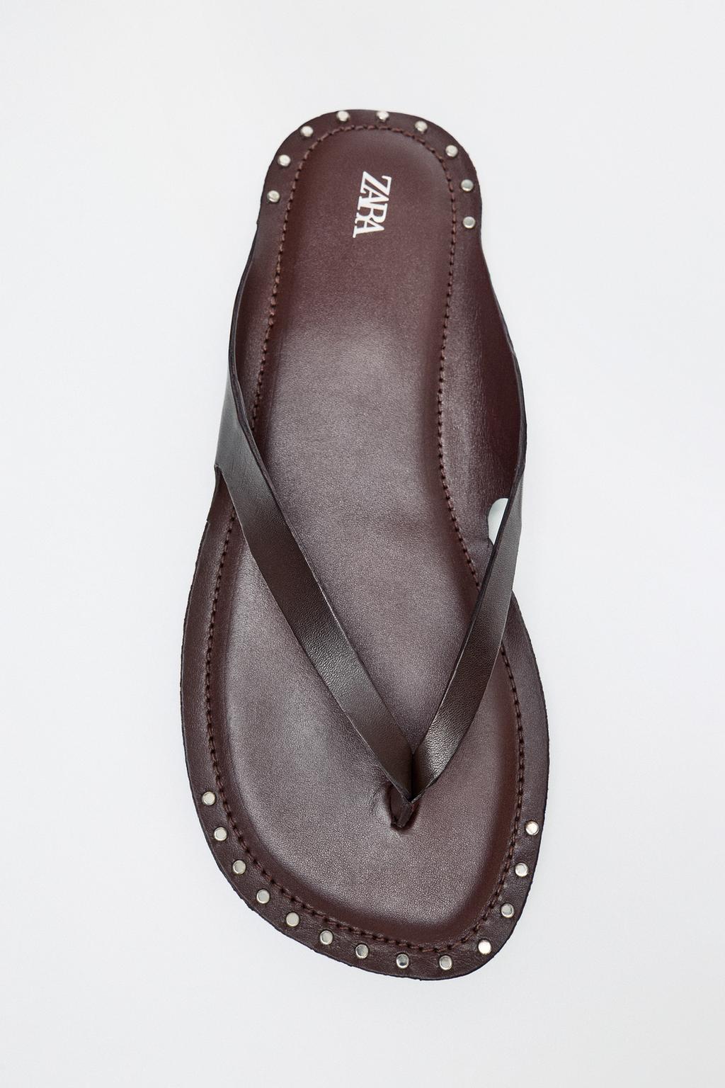 STUDDED LEATHER SANDALS