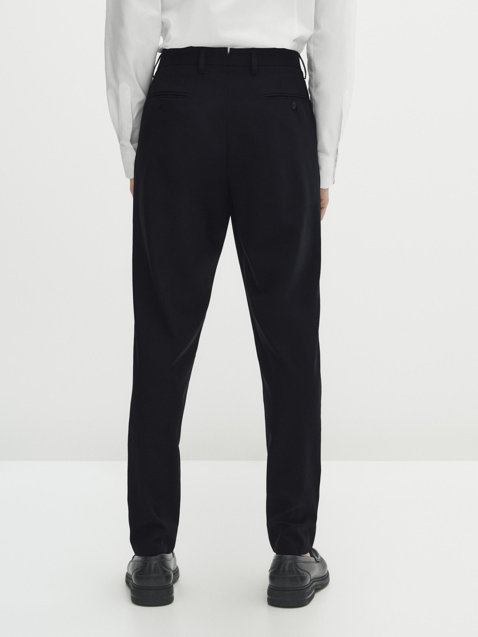 Zara Dress Pants Men's 38x30 Slacks Black Formal Virgin Wool Adults