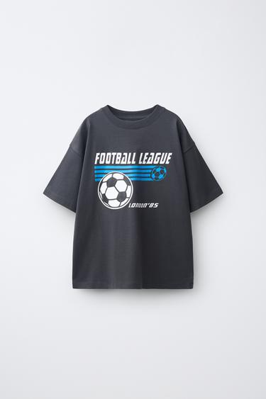 Zara SOCCER GRAPHIC T-SHIRT - Anthracite grey