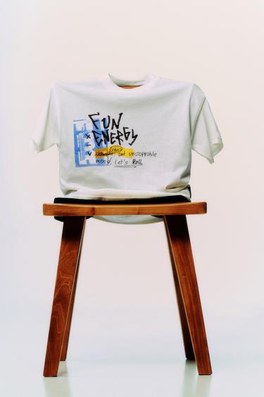 CAMISETA ESTAMPADA GRAFFITI - Blanco de Zara