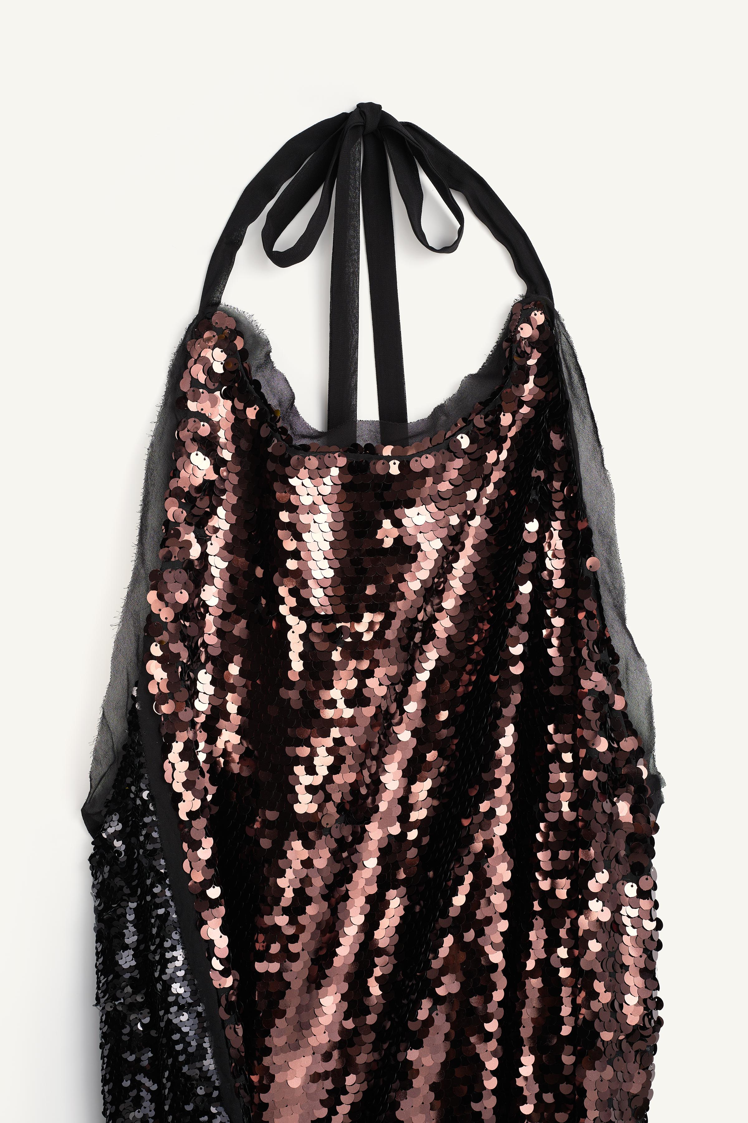 LIMITED EDITION SEQUIN HALTER DRESS