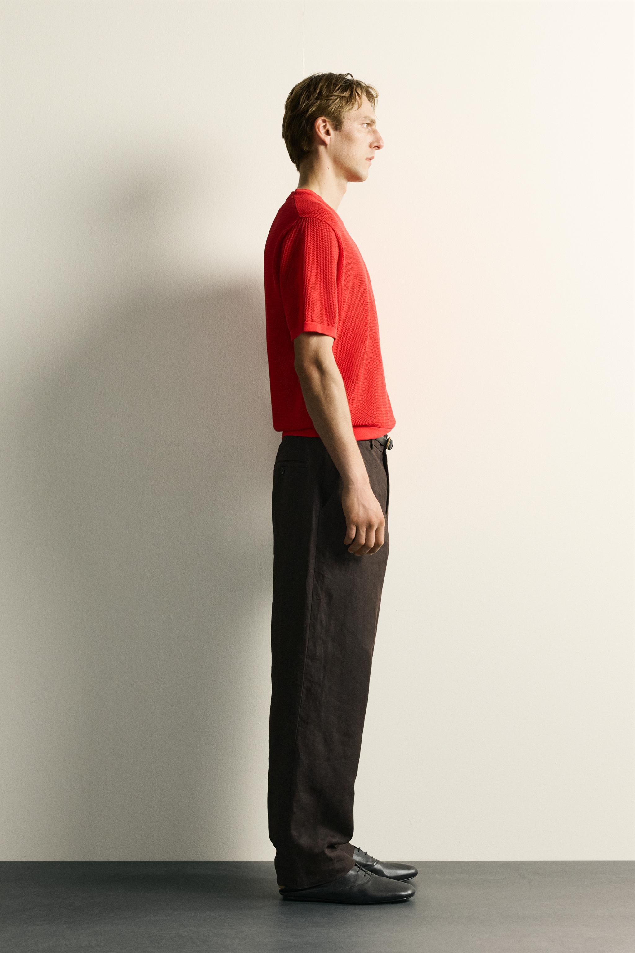 OPEN-KNIT TEXTURED T-SHIRT