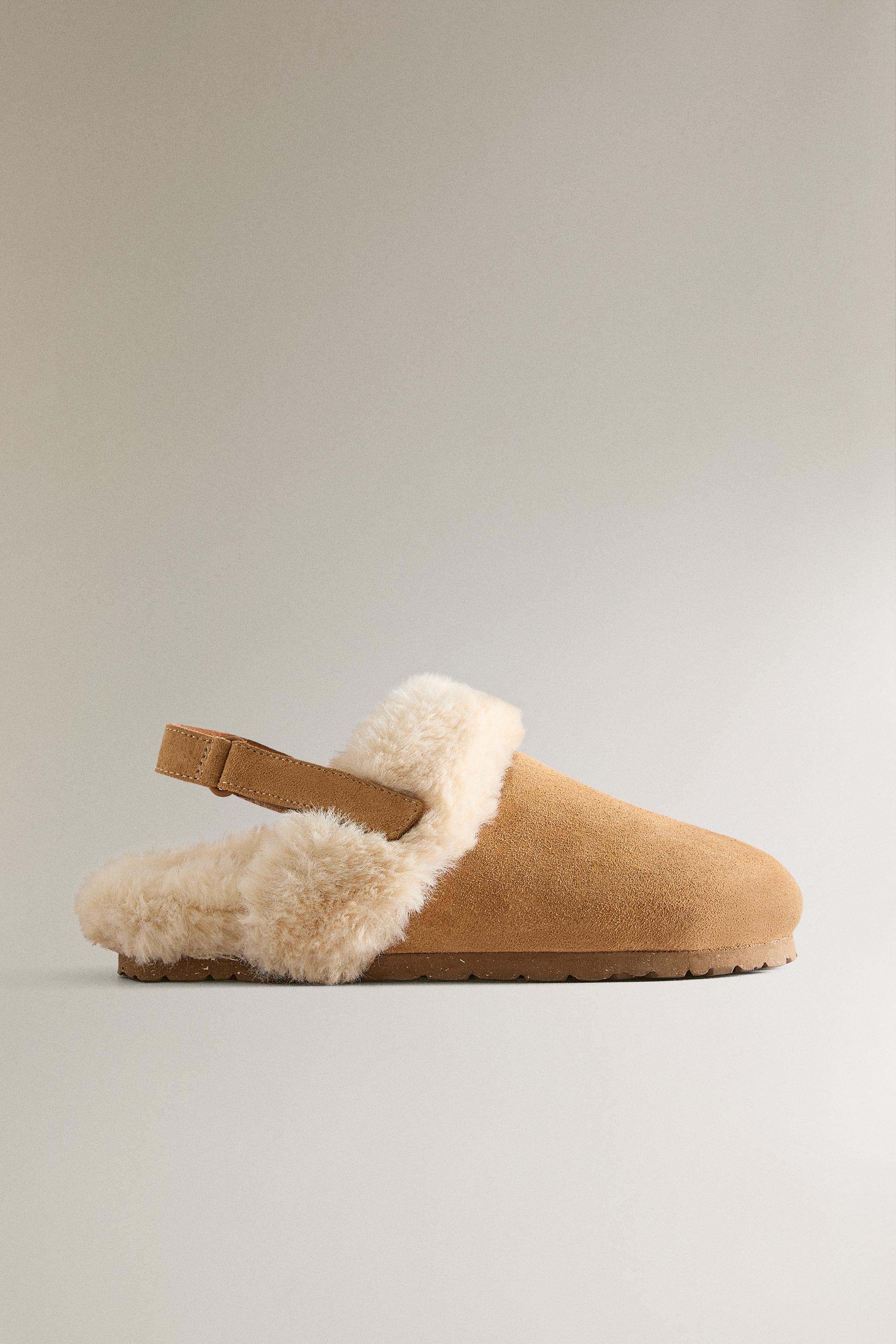 Детские сабо Zara KIDS’ WARM LEATHER MULE CLOG SLIPPERS