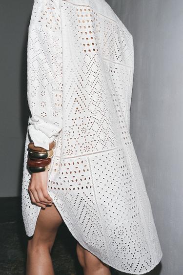 ZW COLLECTION DRESS WITH CUTWORK EMBROIDERY - White by Zara - Image 2