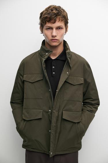 Down jacket with pocket details — Khaki 2
