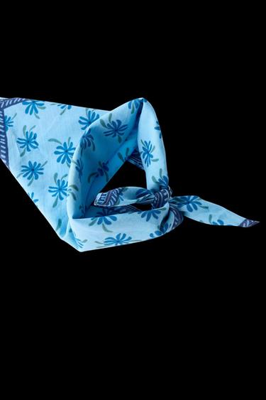 Zara FLORAL BANDANA - Blue