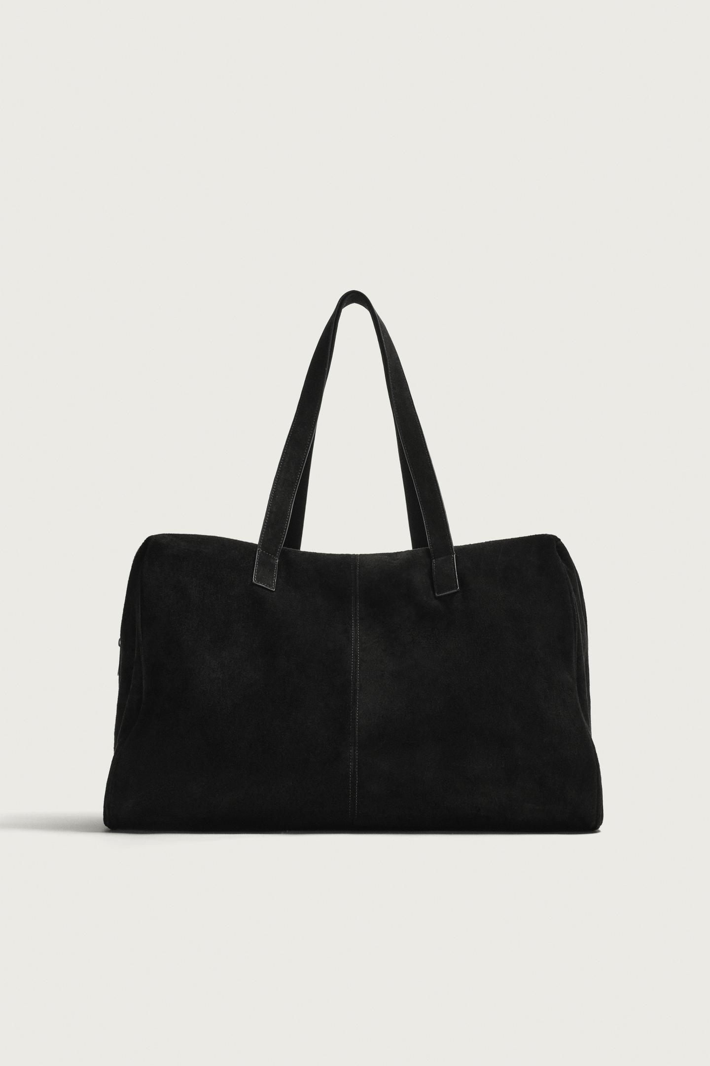 Мужская сумка Zara Leather Travel, цвет: Чёрный — фото 4