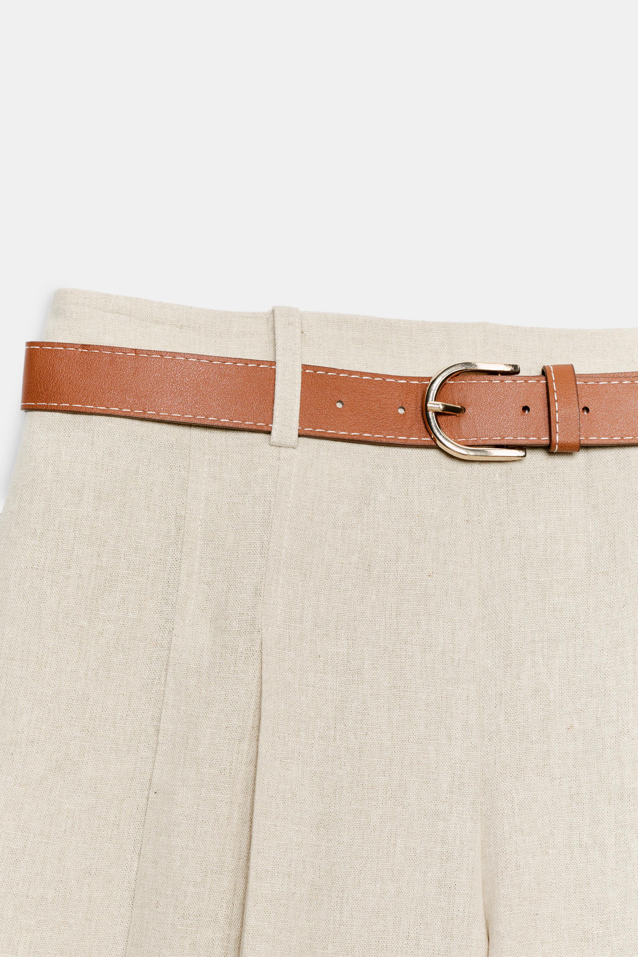 Женские шорты Zara LONG BELTED SHORTS — фото 9