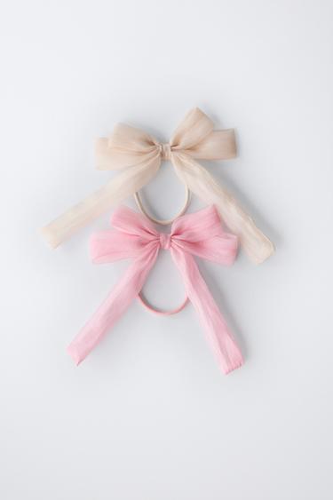 2-PACK OF ORGANZA BOW SCRUNCHIES - Ecru by Zara - Image 3