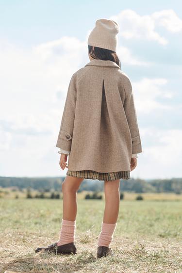 HERRINGBONE WOOL BLEND COAT LIMITED EDITION - Dark camel by Zara - Image 3