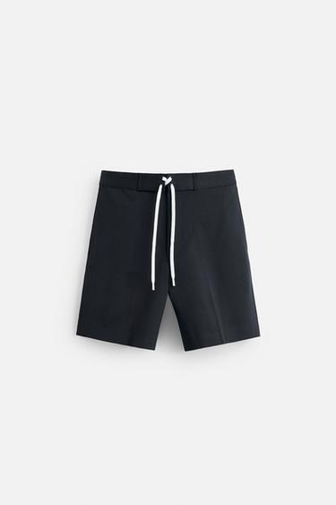 BERMUDA REGULAR FIT À LACET - Bleu marine de Zara - Image 5