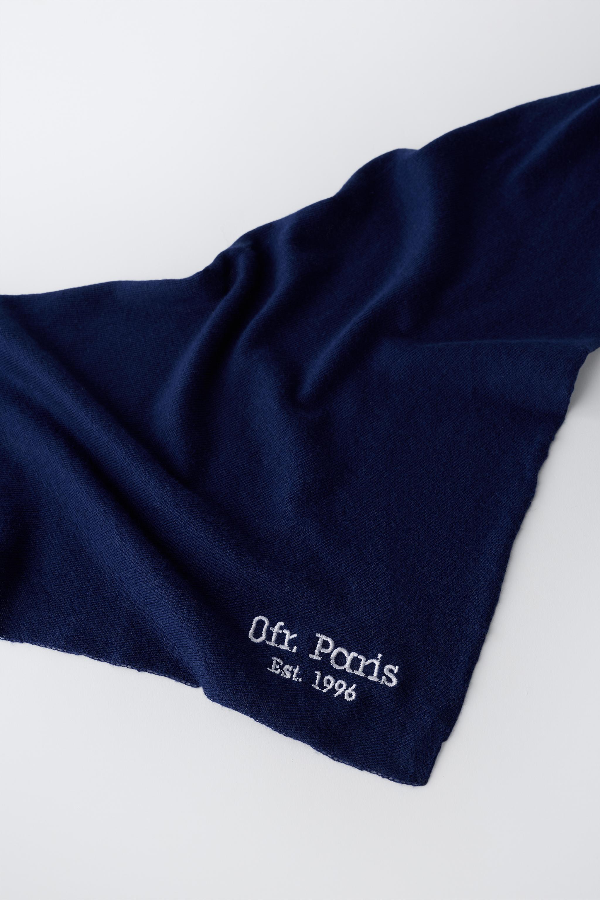 FOULARD TOUR DU COU INSCRIPTION BRODÉE 0FR. PARIS X ZARA