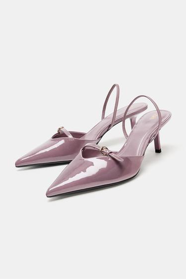 FLORAL SLINGBACK SHOES - Mauve Purple by Zara