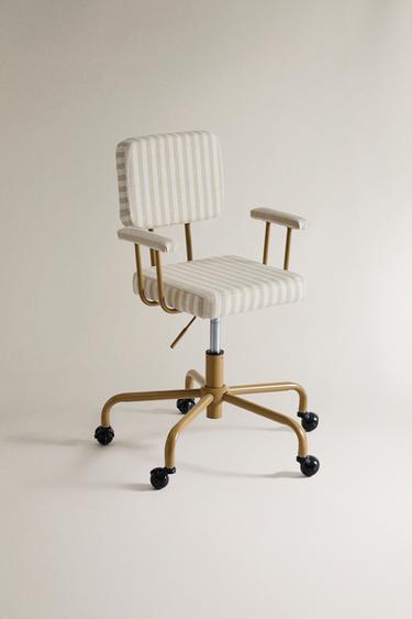 KIDS' METAL DESK CHAIR WITH WHEELS - Mustard by Zara