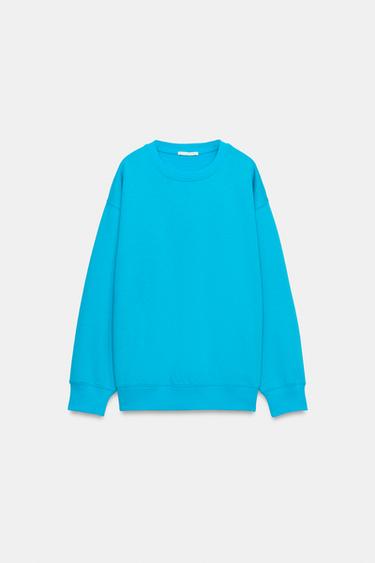BASIC LONG SLEEVE SWEATSHIRT - Turquoise by Zara - Image 0