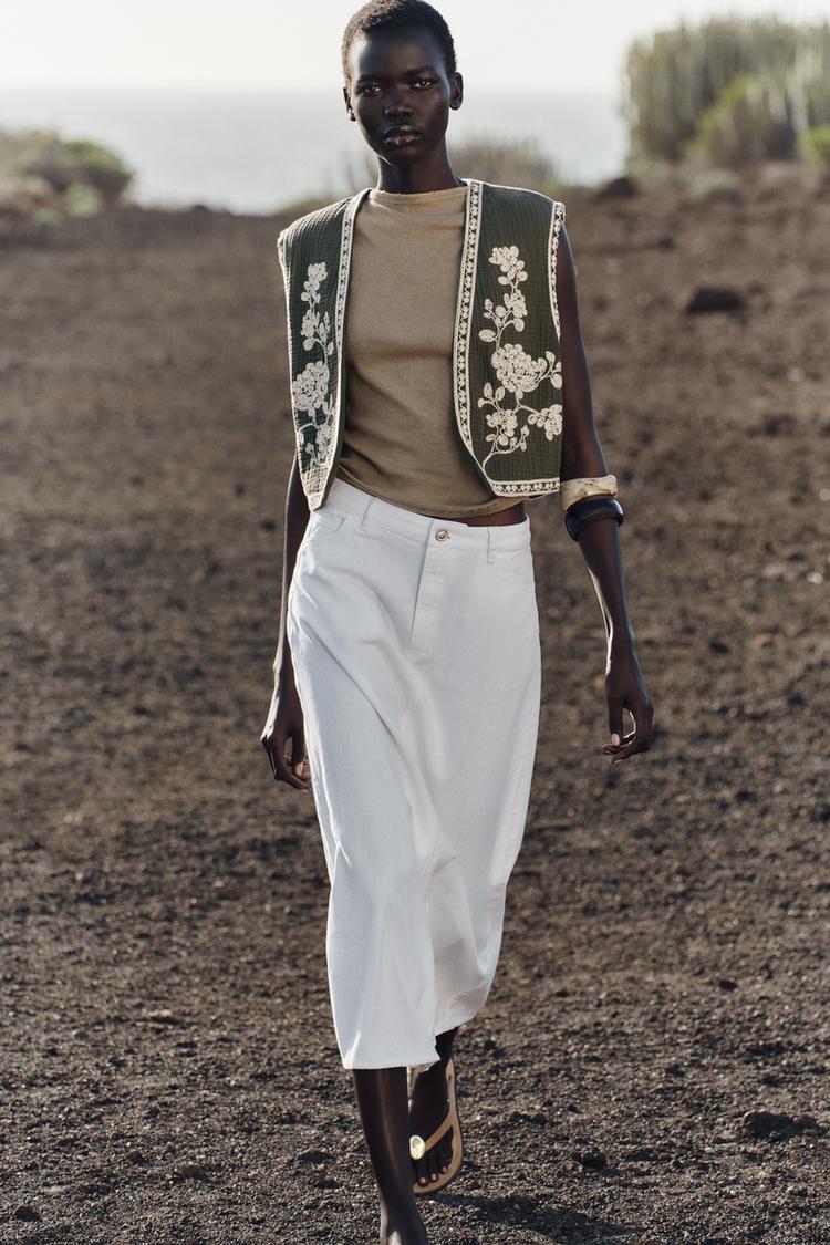 Chaleco Blanco Largo Zara Moda Chaleco Largo Verde Zara Chaleco