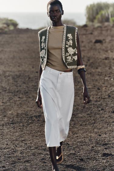 WESTE MIT STICKEREI - Khaki von Zara - Bild 0