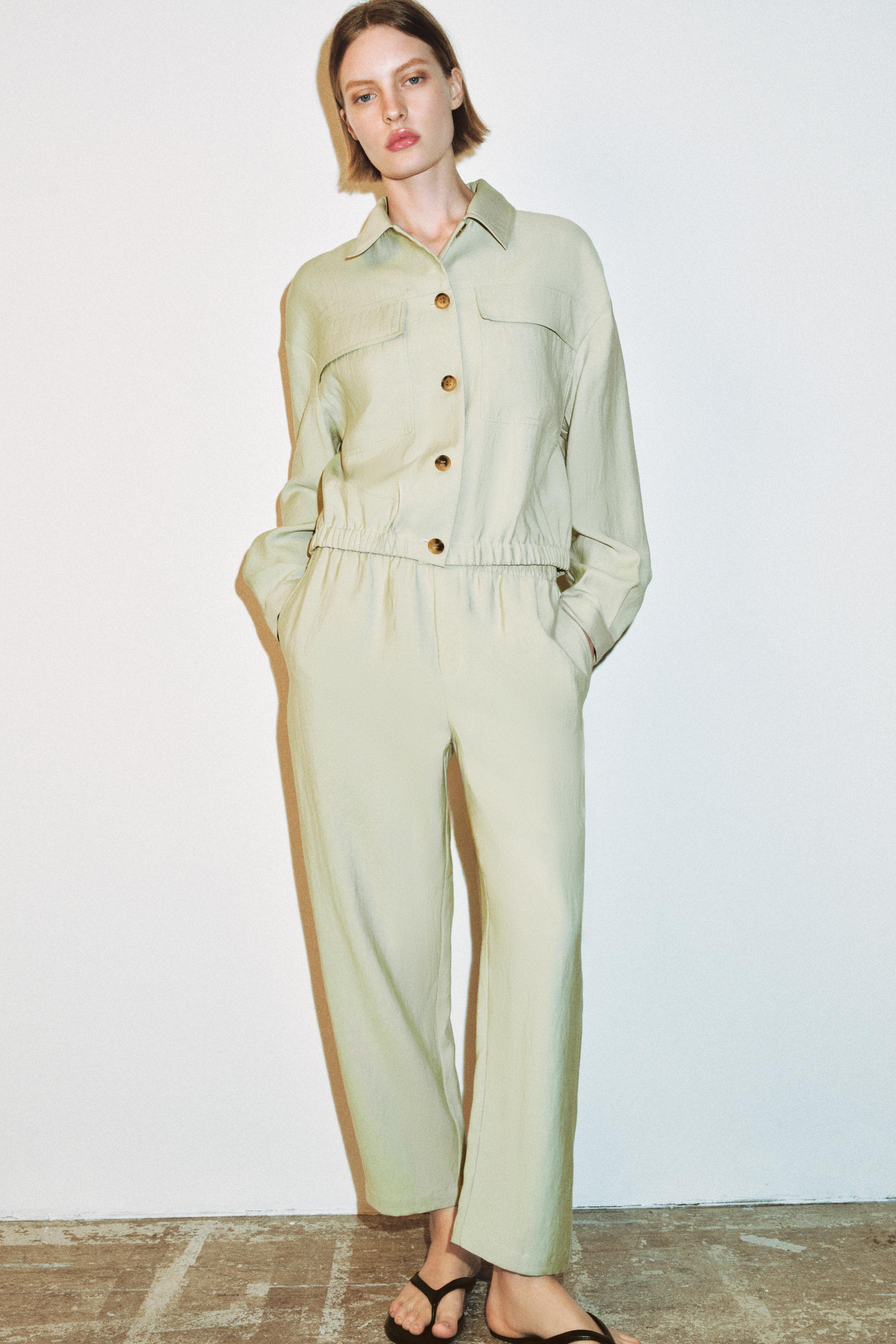 PANTALON CAROTTE À TAILLE ÉLASTIQUE