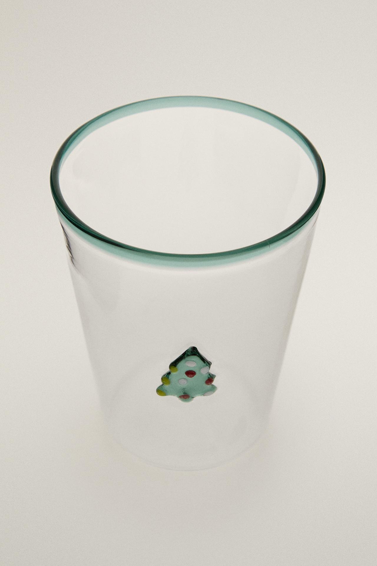 BOROSILICATE GLASS CHRISTMAS TREE TUMBLER — Green