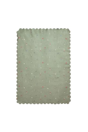 COPERTA BAMBINI EFFETTO PECORA FIOCCHI NATALE - Verde di Zara