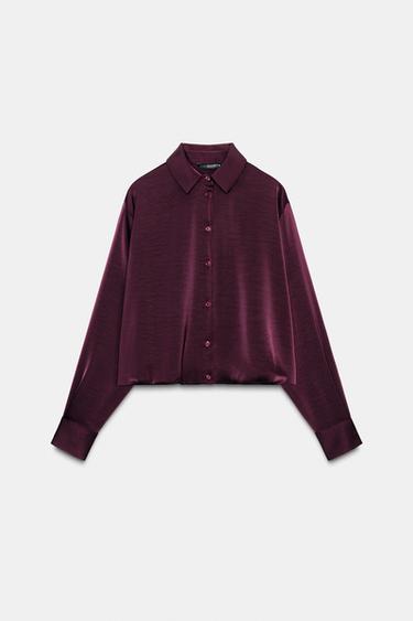 CHEMISE SATINÉE À MONTGOLFIÈRES - Bordeaux de Zara - Image 6