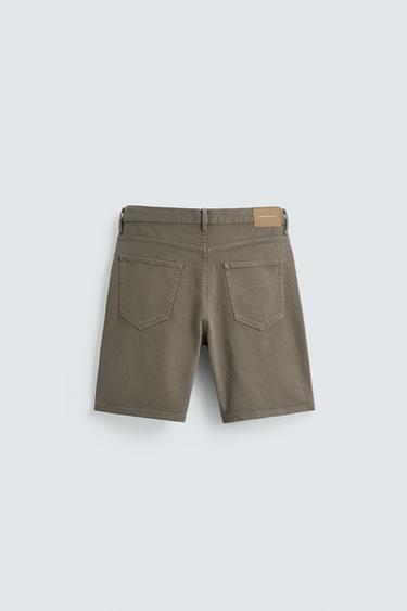 REGULAR FIT DENIM BERMUDA SHORTS - Greenish by Zara - Image 7