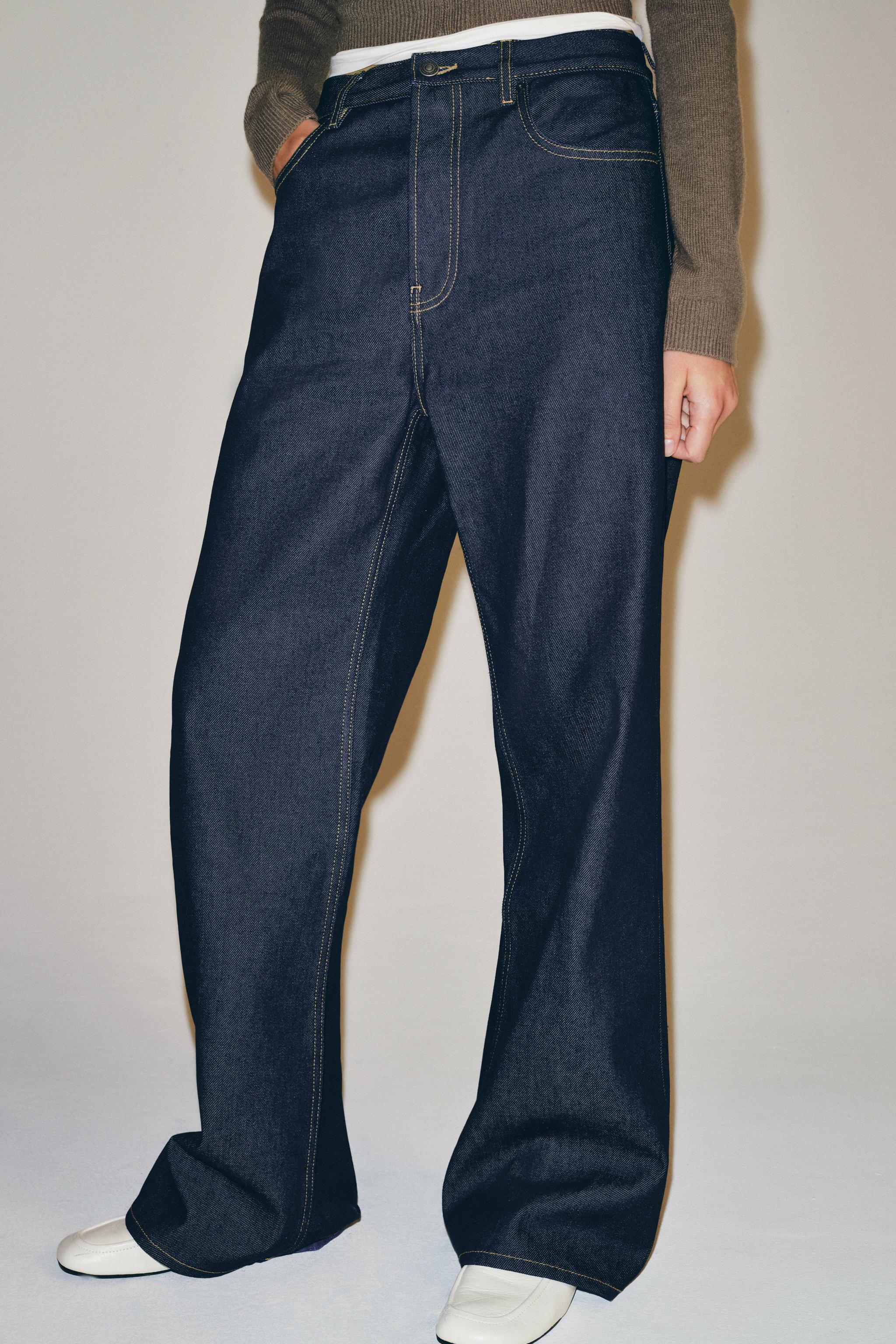 ZW COLLECTION MID-RISE STRAIGHT LEG JEANS — Blue