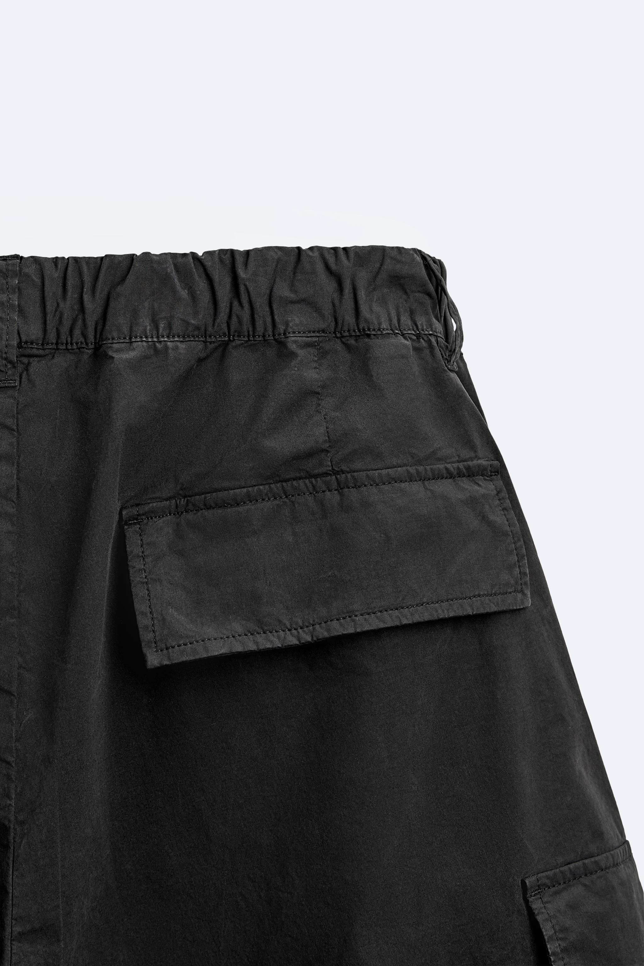 POPLIN CARGO SHORTS - Black | ZARA United States