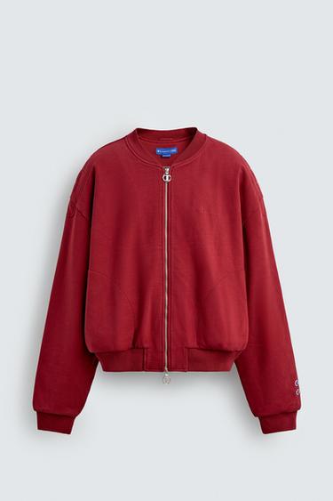 Zara CHAMPION ® X ZARA PADDED BOMBER JACKET - Red