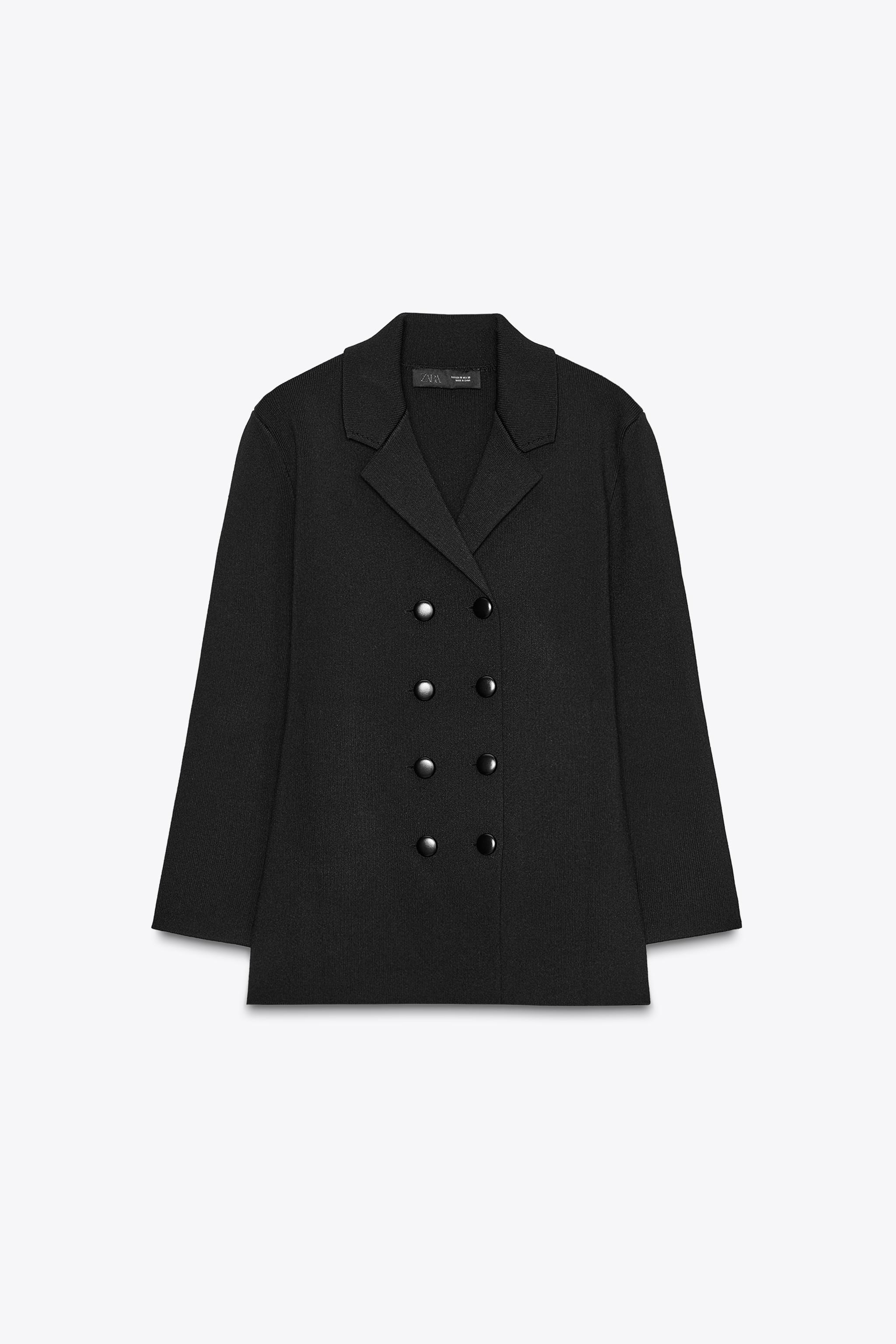 ニット ダブルブレストジャケット - ブラック | ZARA Japan / 日本