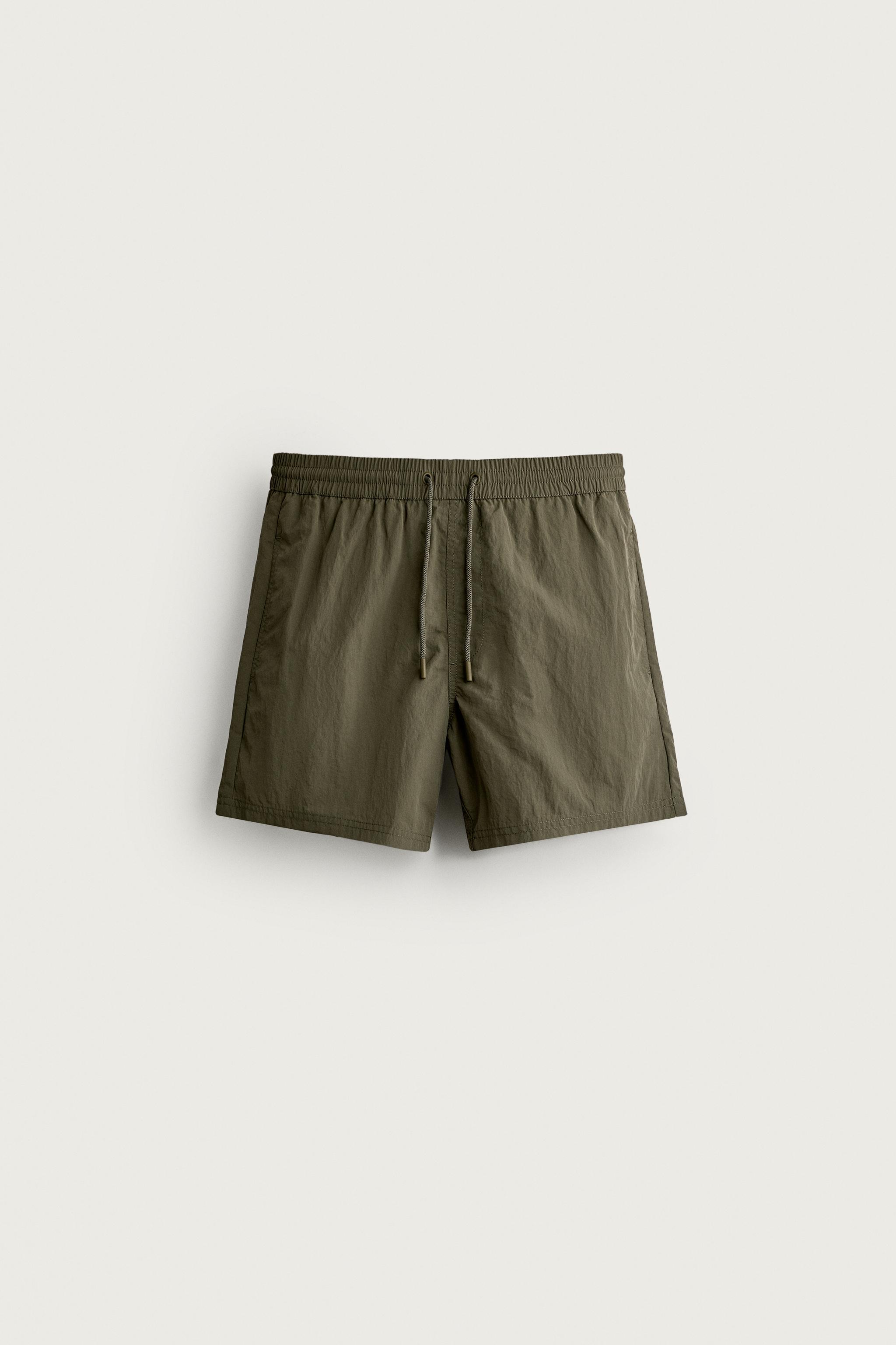 BASIC MID-LENGTH SWIMSUIT — Khaki