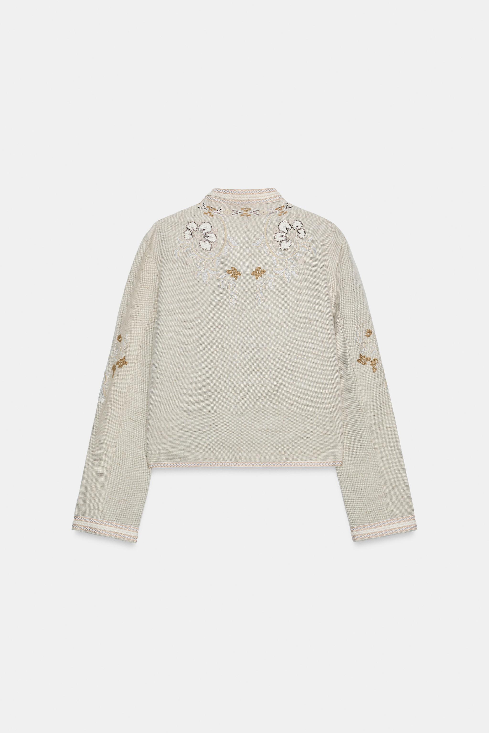 ZWコレクション 刺繍ジャケット - ベージュ | ZARA Japan / 日本
