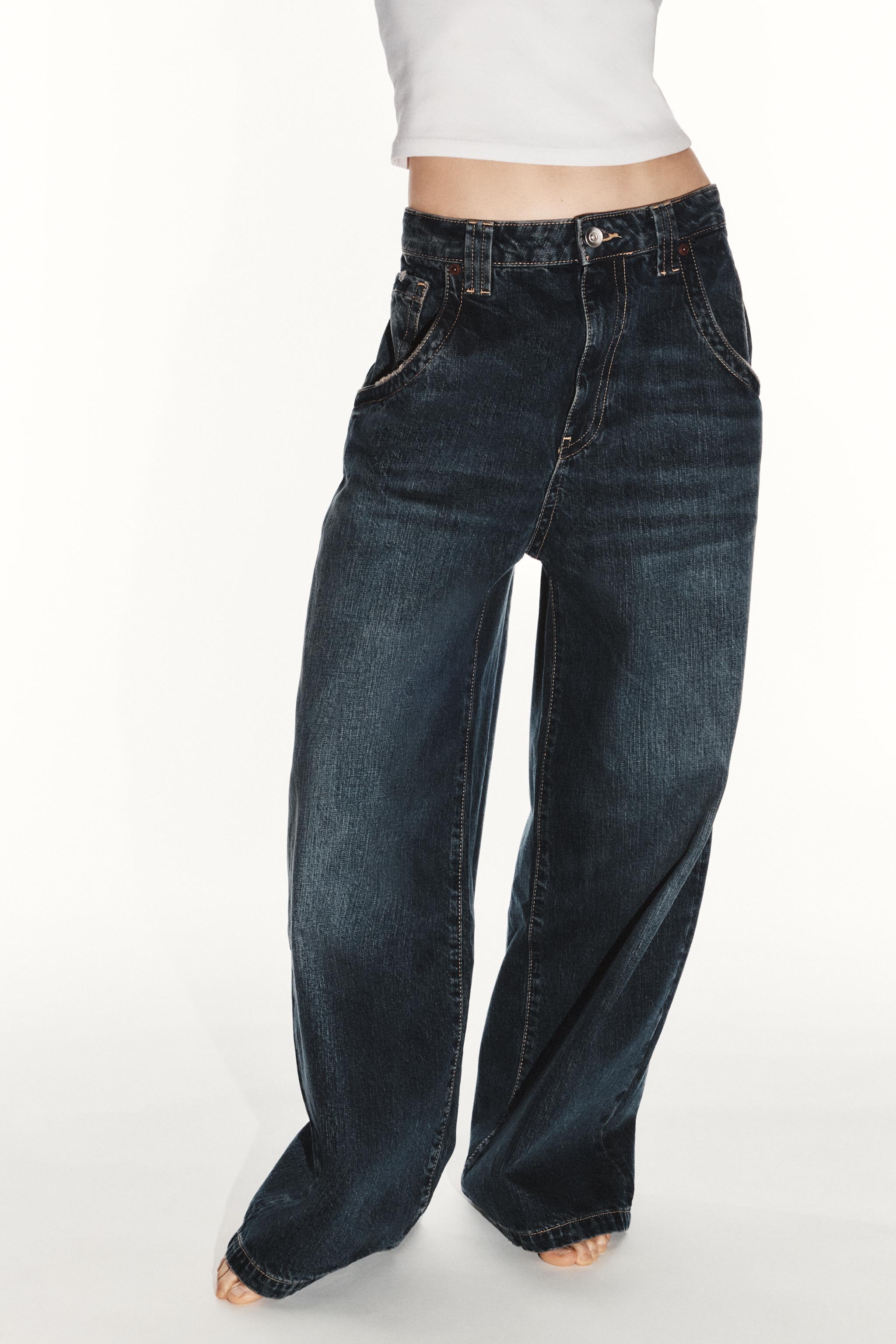 Zara Trf Baggy Orta Bel Jean görsel 2